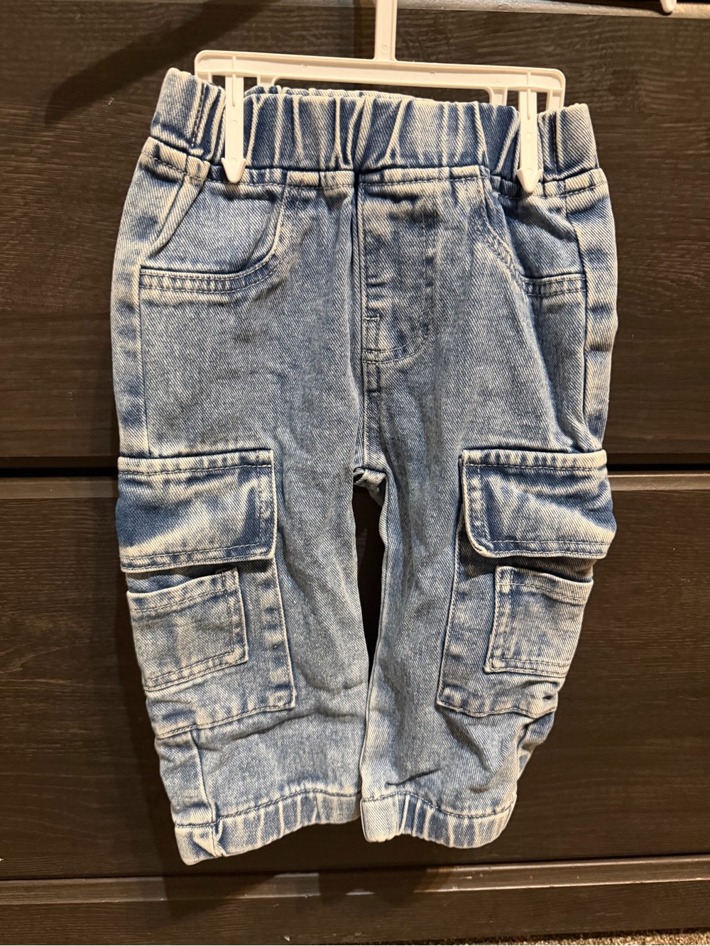 SHEIN Light Blue Denim Cargo Jogger Jeans for Kids